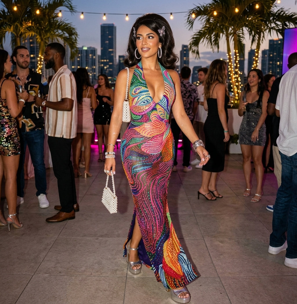 The Kaleidoscope Rhinestone Dress