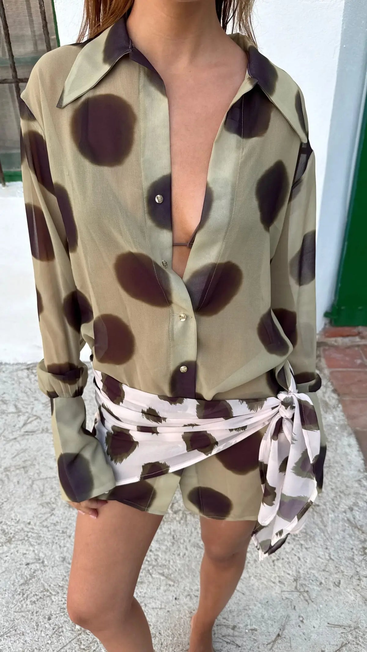 Leopard Print Shawl Wrap Skirt