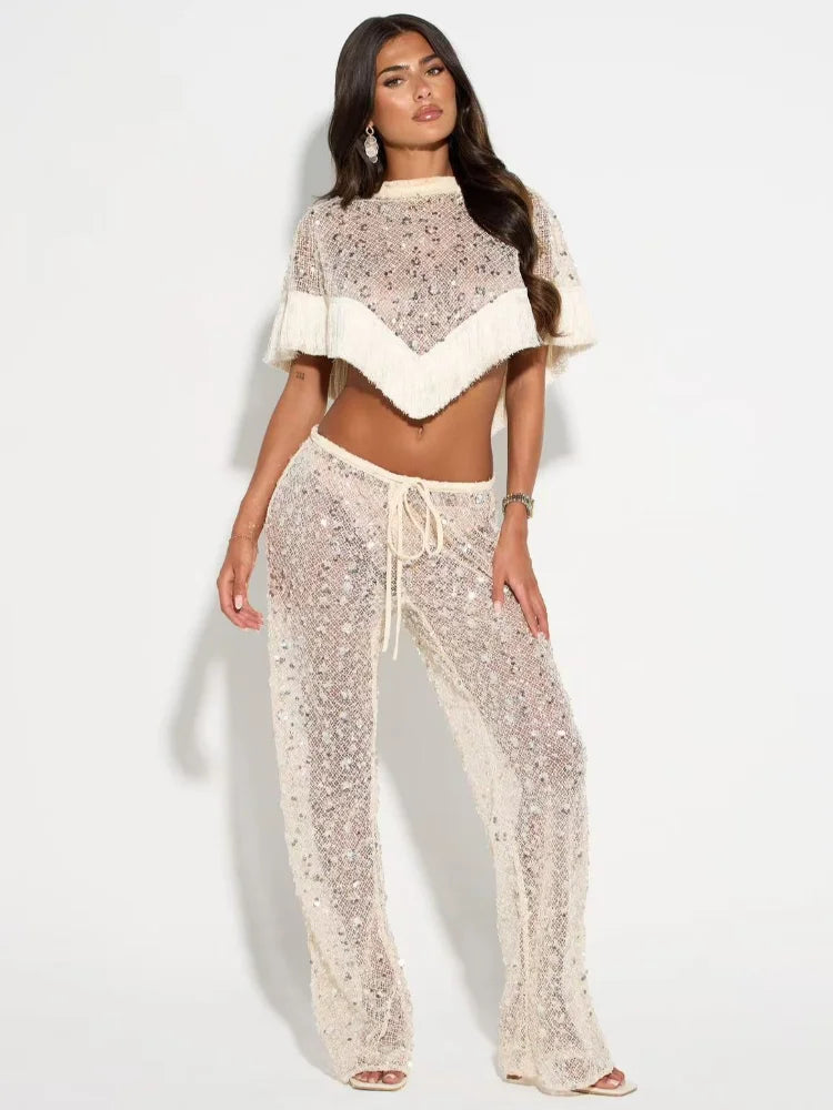 Silver Sequin 2-Piece Set