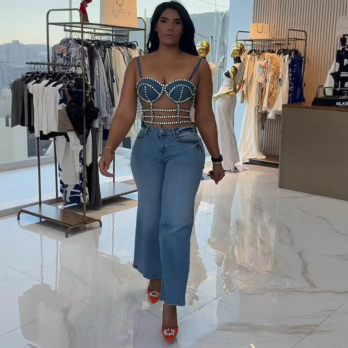 The Denim Jewel Top